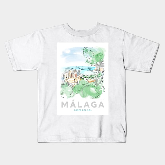 Malaga Spain Art Kids T-Shirt by markvickers41